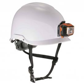 Ergodyne Skullerz 8974LED Cap Style Hard Hat With LED Light - Ratchet Suspension - White