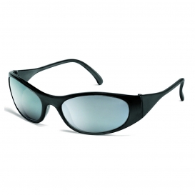 Crews F2117 Frostbite 2 Safety Glasses - Black Frame - Silver Mirror Lens