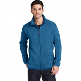 Port Authority F232 Sweater Fleece Jacket - Medium Blue Heather