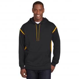 Sport-Tek F246 Tech Fleece Hooded Sweatshirt - Black/Gold