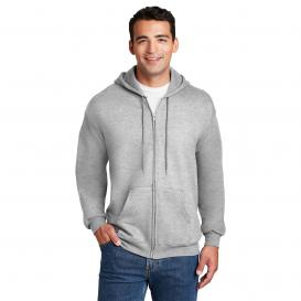 Hanes F283 Ultimate Cotton Full-Zip Hooded Sweatshirt - Ash