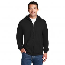 Hanes F283 Ultimate Cotton Full-Zip Hooded Sweatshirt - Black
