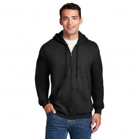 Hanes F283 Ultimate Cotton Full-Zip Hooded Sweatshirt - Charcoal Heather