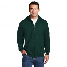 Hanes F283 Ultimate Cotton Full-Zip Hooded Sweatshirt - Deep Forest
