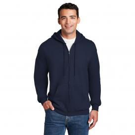 Hanes F283 Ultimate Cotton Full-Zip Hooded Sweatshirt - Navy