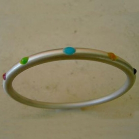 Matte Round Bangle with Colorful Dots