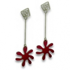 Flower Earrings - Hot Pink