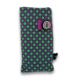 Purple Check Eyeglass Case