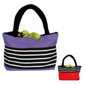 Periwinkle - Striped Large Reversible Tote