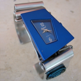 Rhomboid Face Watch Cuff - Turquoise