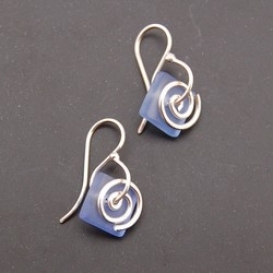 Seascapes Tumbled Glass Earrings - Light Blue