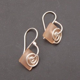 Seascapes Tumbled Glass Earrings - Pink