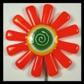 Orange Daisy Garden Stake