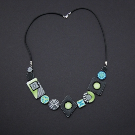 Fidget Necklace - Teal and Lime