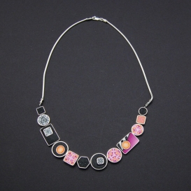 Twirl Necklace - Orange and Pink