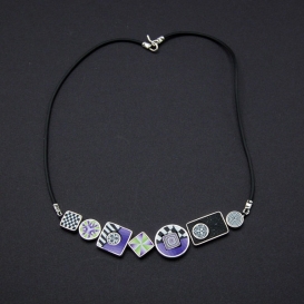 Twirl Necklace - Green and Purple