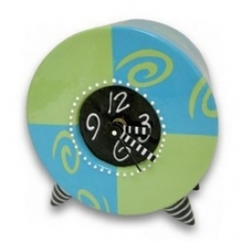 Round Clock - Turquoise & Green