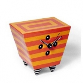 Striped Clock - Orange