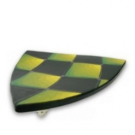 Green Harlequin Footed Triangle Plate
