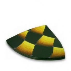 Yellow Harlequin Footed Triangle Plate