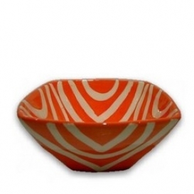 Small Square Bowl - Coral