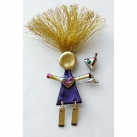 Martini Wild Woman Pin