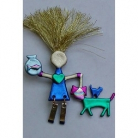 Pet Lover Wild Woman Pin
