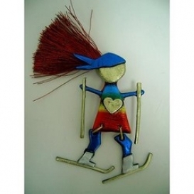 Skier Wild Woman Pin