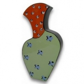 Large X Wall Vase - Green & Blue