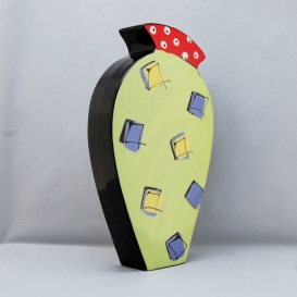Large Wall Vase - Green and Red