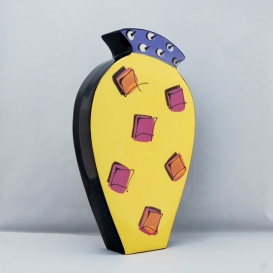 Large Wall Vase - Yellow and Purple