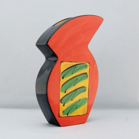 Small Wall Vase - Orange and Green