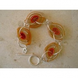 Orange Glass Bead Bracelet