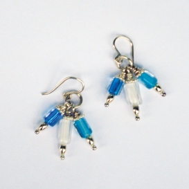 Dangling Beads Earrings - Blue