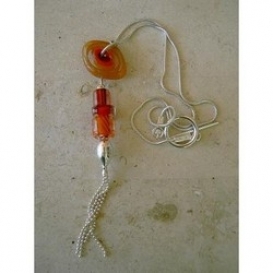 Orange Slide Lariat Necklace