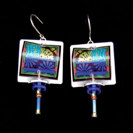 Hanging Earrings - Square Multicolors