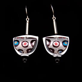 Hanging Earrings - Circles with Dots.