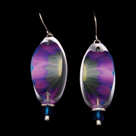 Hanging Earrings - Purple Pattern