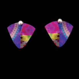 Post Earrings - Purple Triangles