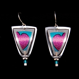Hanging Earrings - Triangle Heart