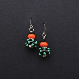 Raised Dot 2 Bead Earrings