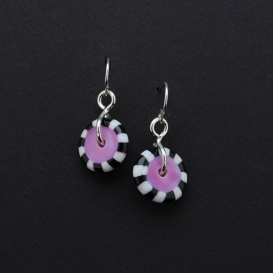 Checkerboard Color Disk Earrings