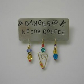 Danger Needs Coffee Pin