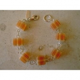Lucite Cube Bracelet- Orange