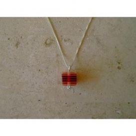 Lucite Cube Choker - Red