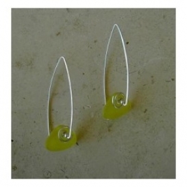 Glass Spiral Earrings - Yellow