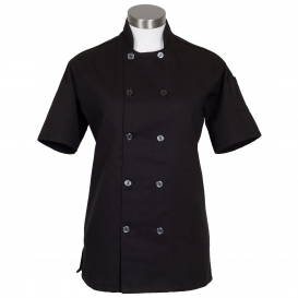 Fame C100PS Women\'s Short Sleeve Chef Coat - Black