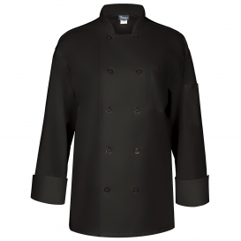 Fame C11 10 Button Mesh Back Long Sleeve Chef Coat - Black