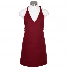 Fame F23 Tailored V-Neck Apron with Snap-Closure - Burgundy