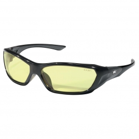 MCR Safety FF124 ForceFlex FF1 Safety Glasses - Black Frame - Amber Lens